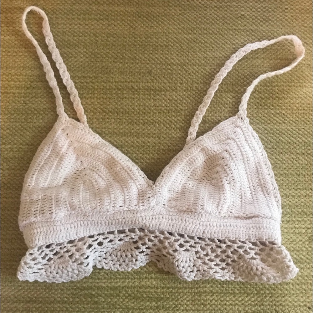 White Boho Tank Top Crochet